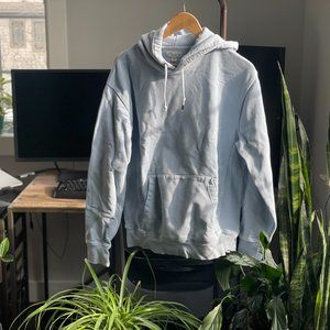 Garment-dyed french terry hoodie (Faded Sky)
